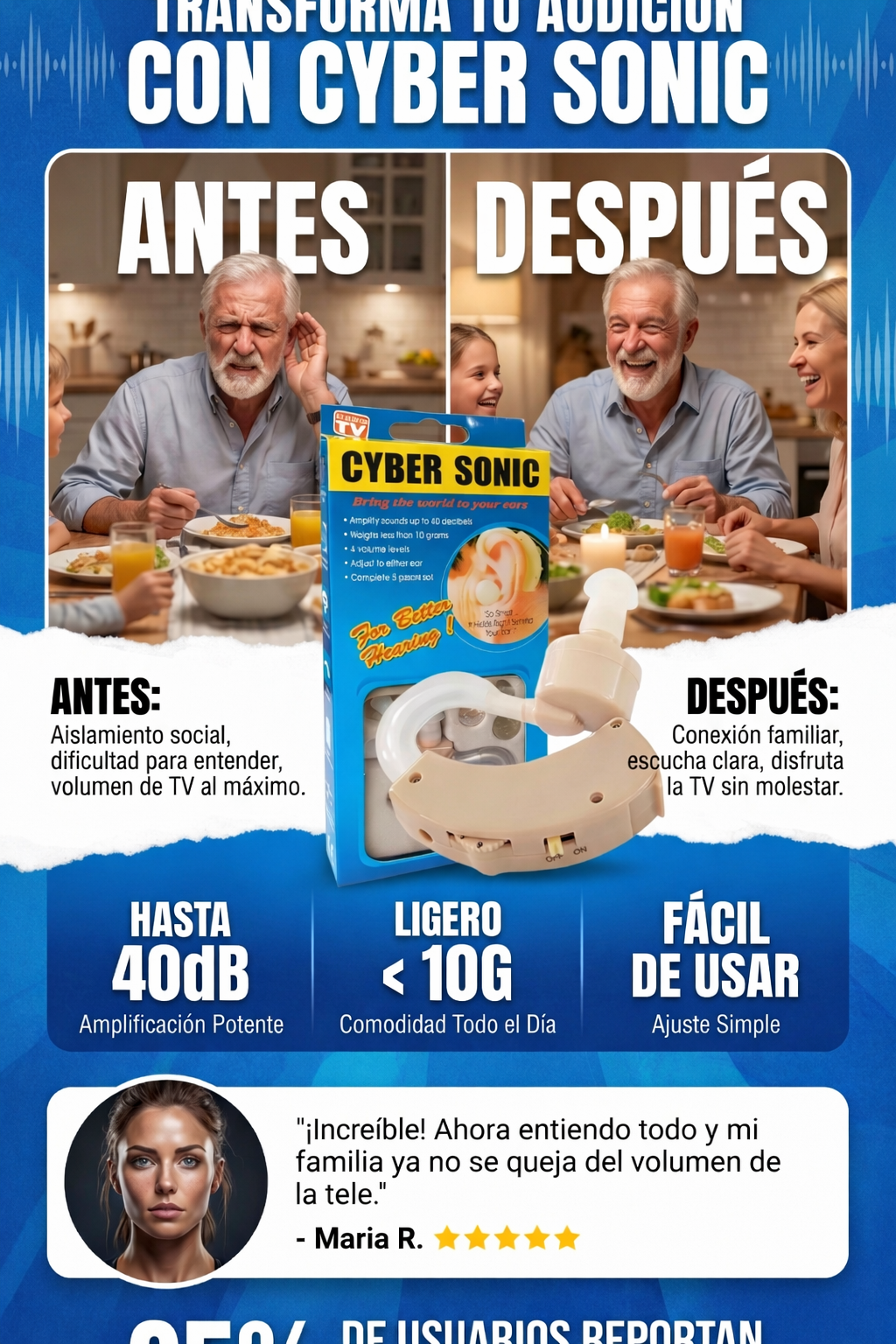 Audifono Amplificador De Sordera a PIlas