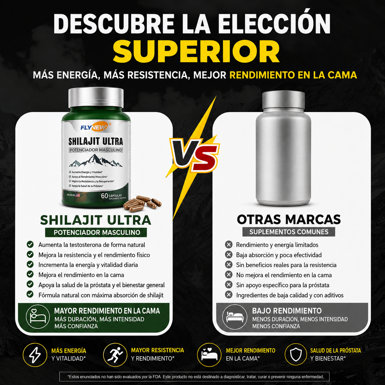 Fly New Shilajit Ultra +™| Potenciador Natural