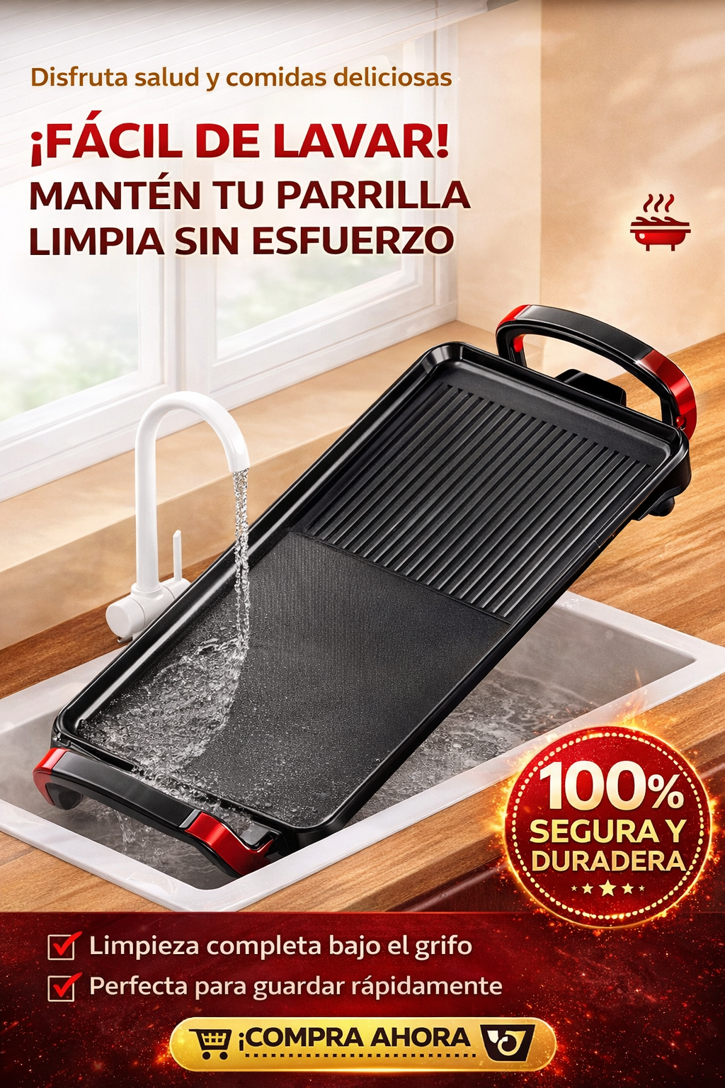Plancha Electrica Con Antiadherente